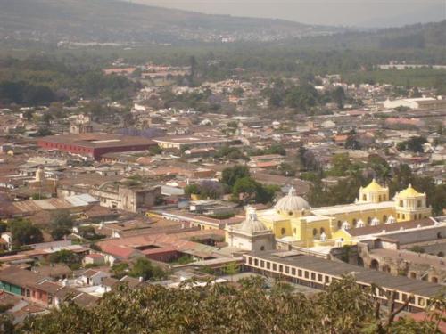 La Merced Church and the arch in Antigua, Guatemala.